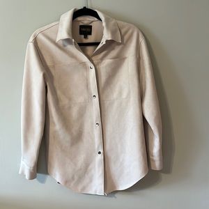 Faux leather/suede shacket